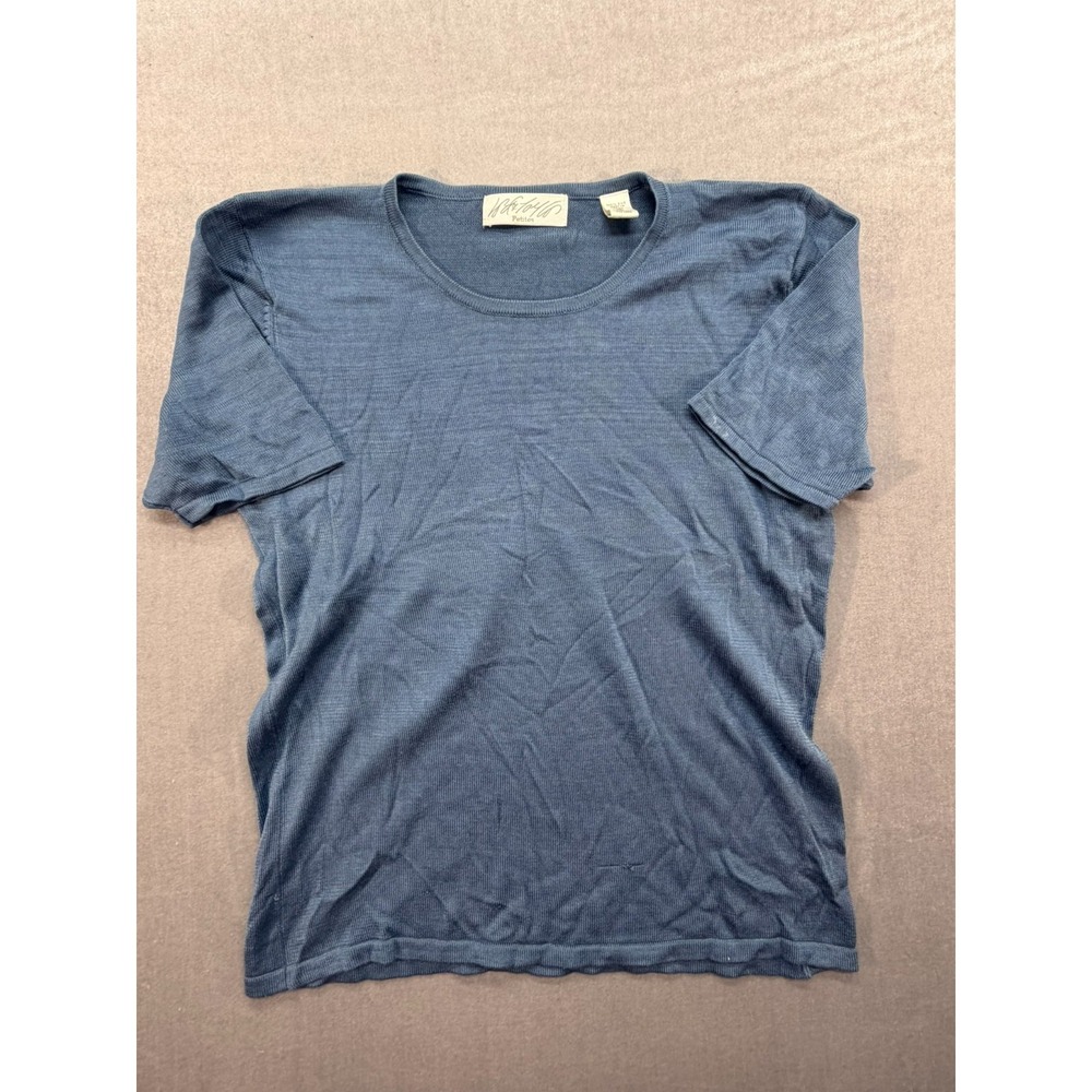 Wills Tardo Petite Women Sweater Pullover Blue Size PS 100% Silk‎